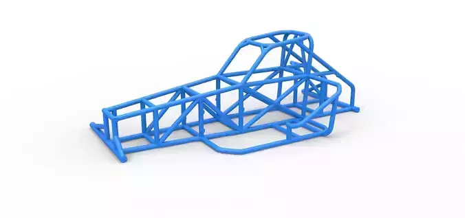 Frame of Supermodified front engine race car V2 Scale 1 to 25