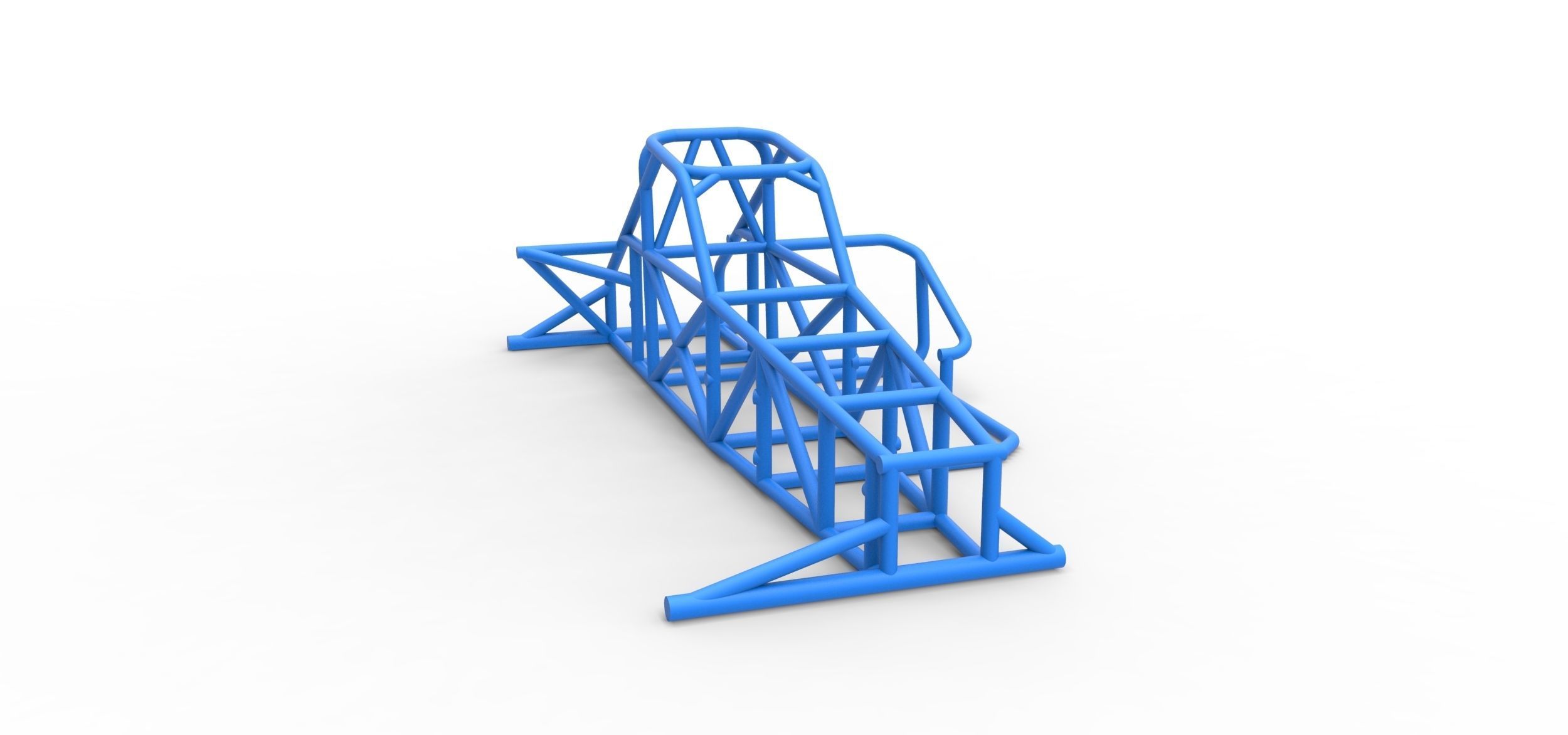 Frame of Supermodified front engine race car V2 Scale 1 to 25 3D print model_15
