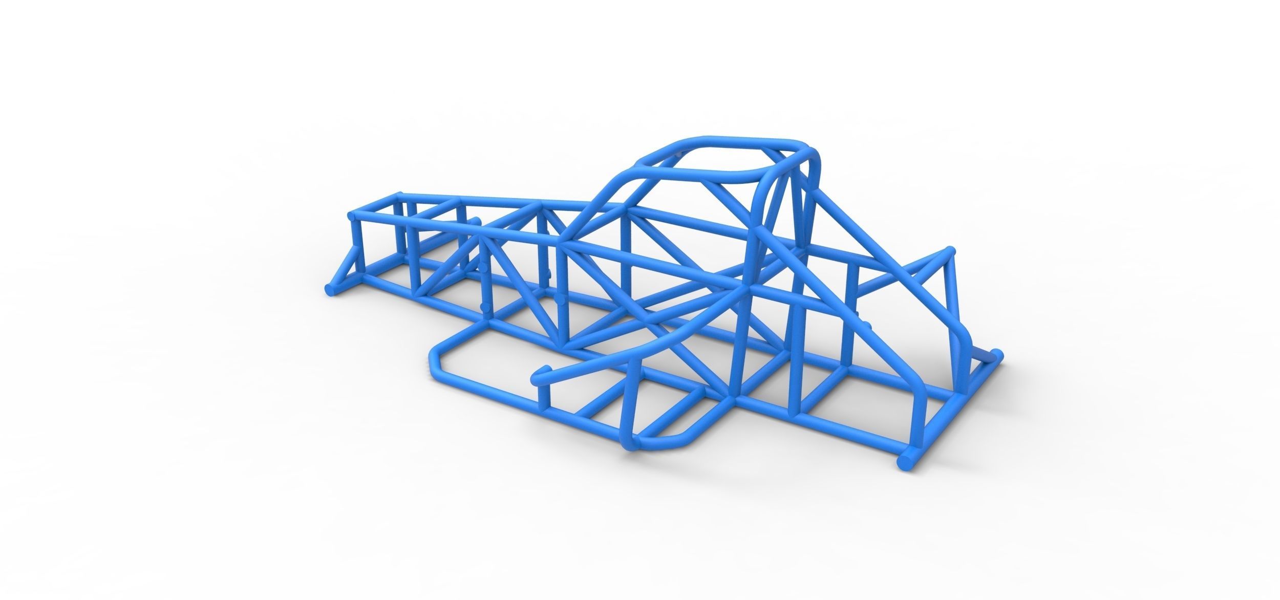 Frame of Supermodified front engine race car V2 Scale 1 to 25 3D print model_8