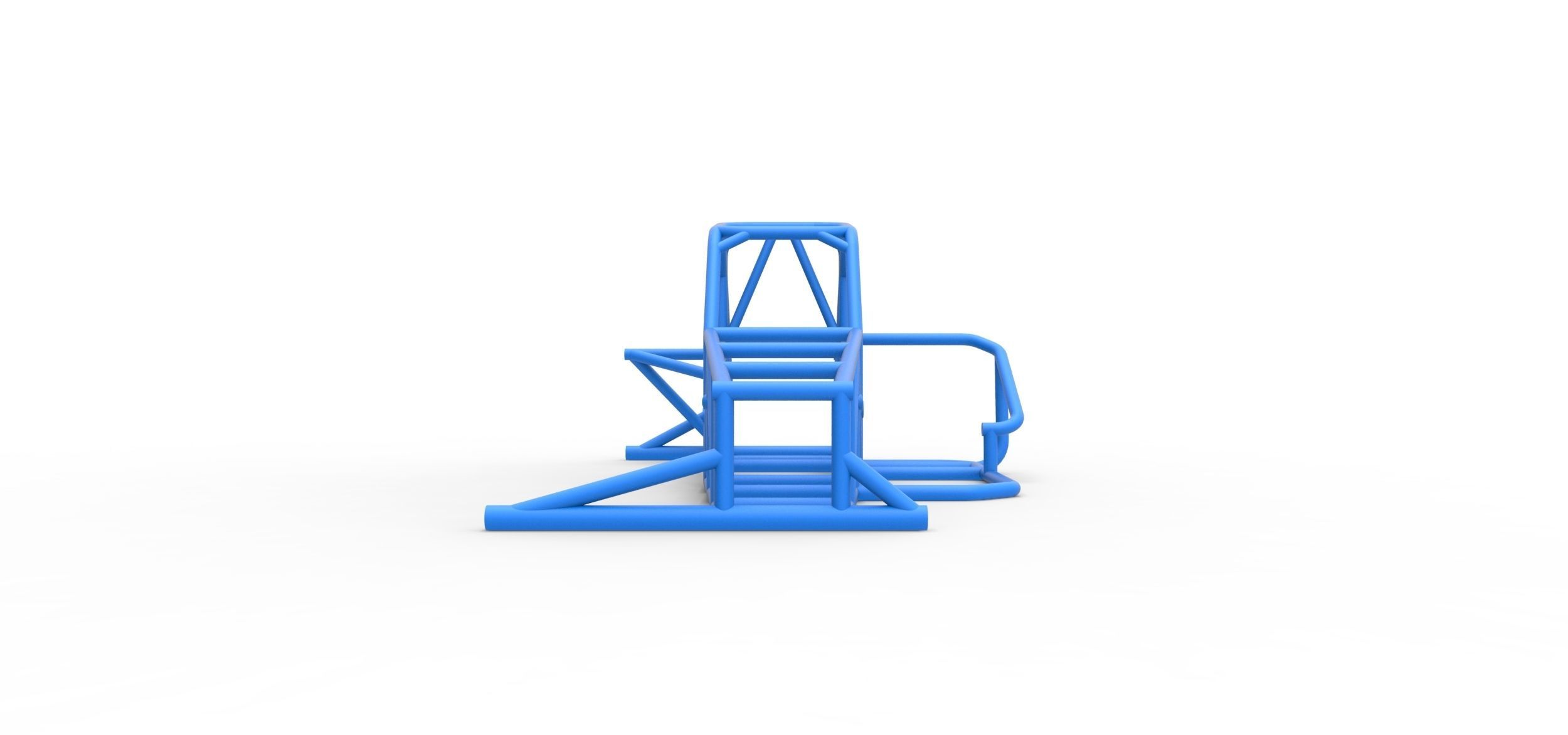 Frame of Supermodified front engine race car V2 Scale 1 to 25 3D print model_4