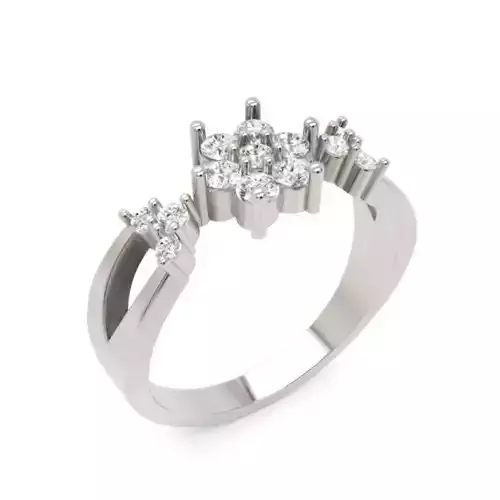 Diamond Ring 132 STL Jewelry Model for 3D Printing Project