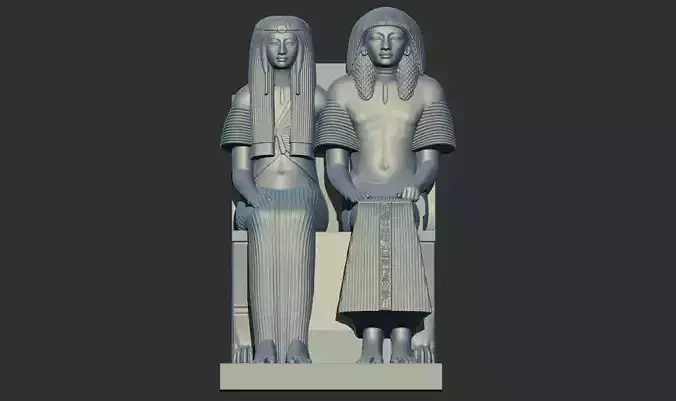 Pharaoh Maya and Meryt statue 3d printable model