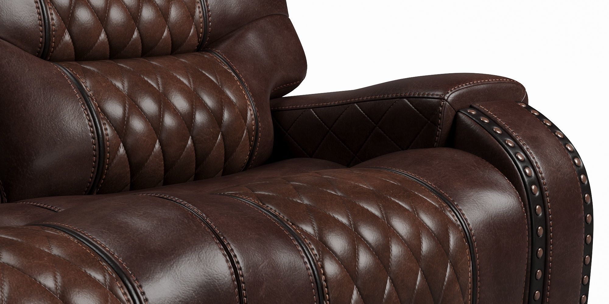 Sandia Leather Power Reclining Sofa Chair Recliner Armchair 3D model_1