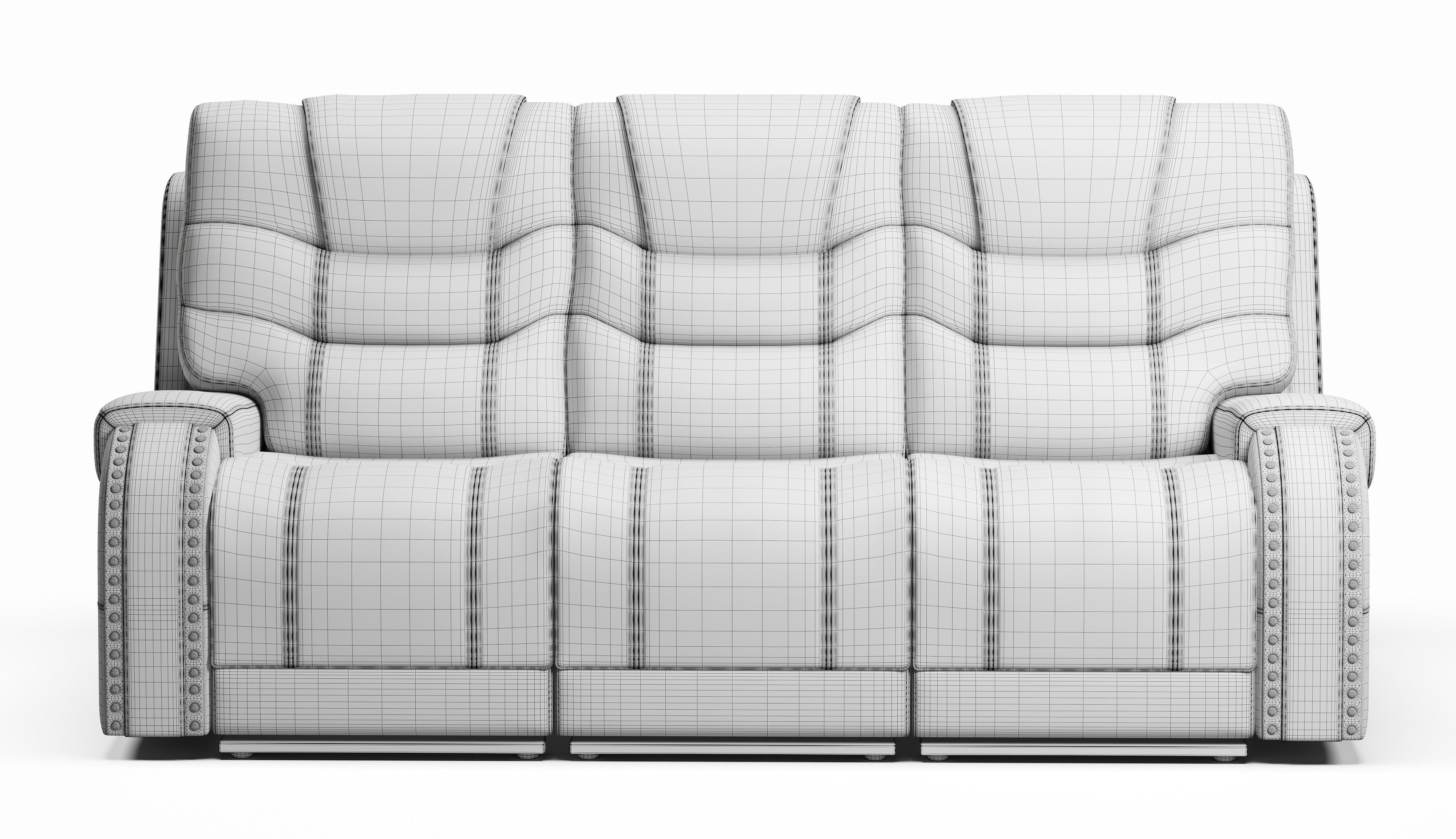 Sandia Leather Power Reclining Sofa Chair Recliner Armchair 3D model_4