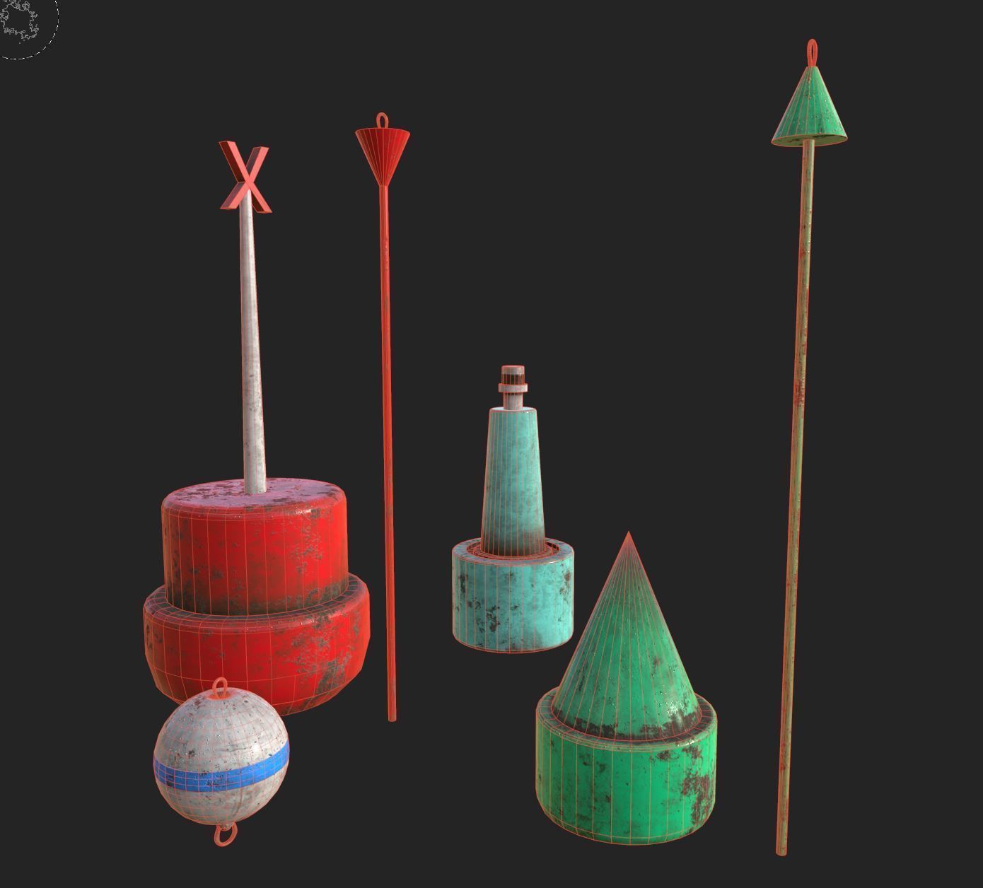 Buoy Pack 01 - VR AR Ready Game Asset - Foundation Studios Low-poly 3D model_8