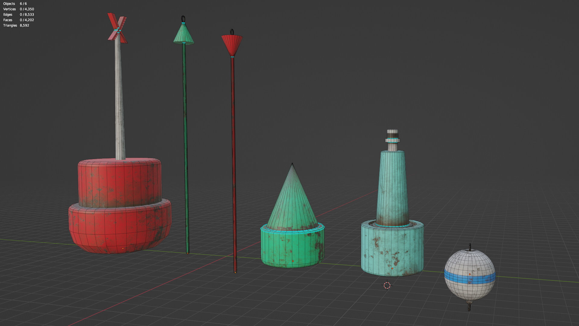 Buoy Pack 01 - VR AR Ready Game Asset - Foundation Studios Low-poly 3D model_9