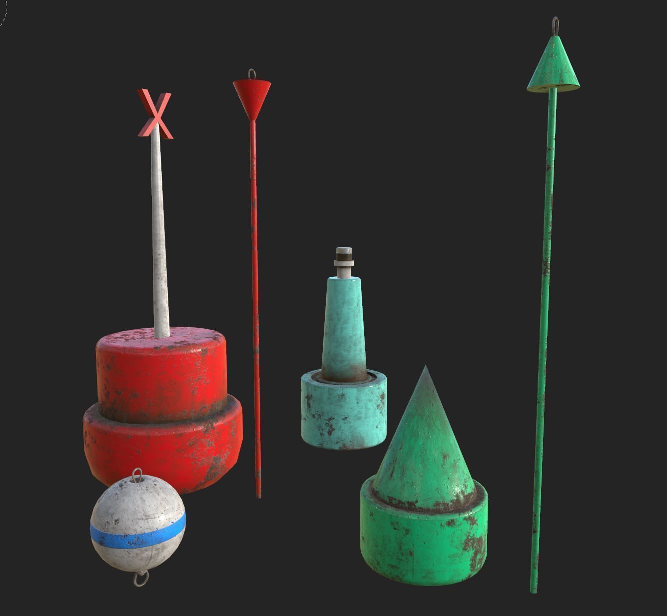 Buoy Pack 01 - VR AR Ready Game Asset - Foundation Studios Low-poly 3D model_7