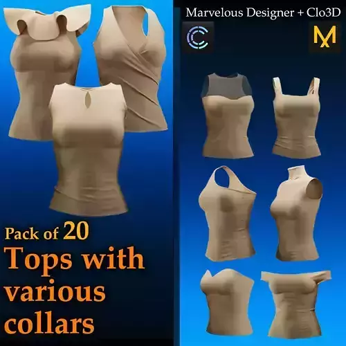 Pack of 20 Tops with various collars