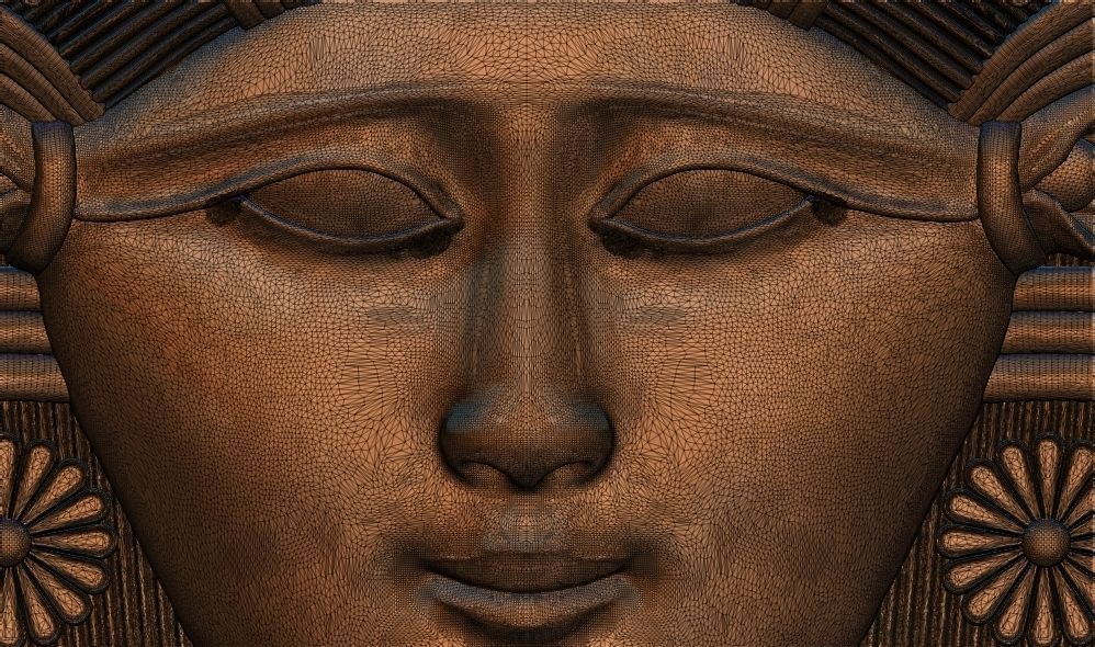Ancient Egyptian goddess Hathor relief 3d printable cnc model 3D print model_5