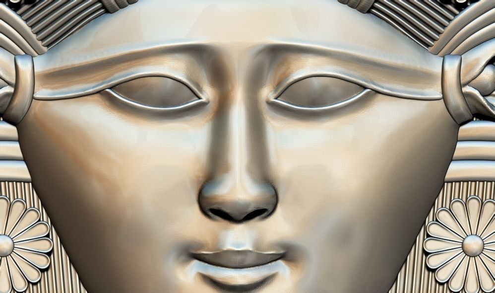 Ancient Egyptian goddess Hathor relief 3d printable cnc model 3D print model_8