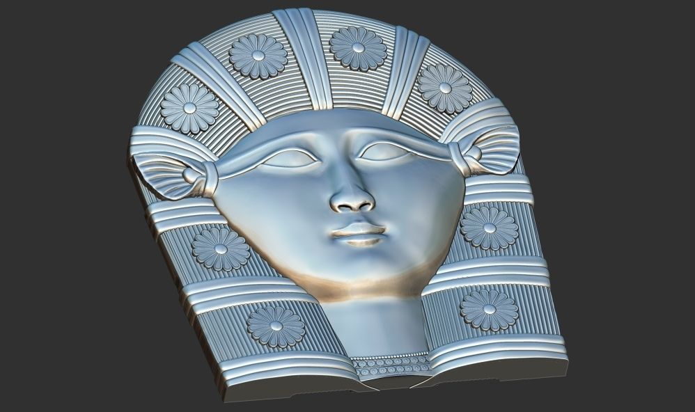 Ancient Egyptian goddess Hathor relief 3d printable cnc model 3D print model_3