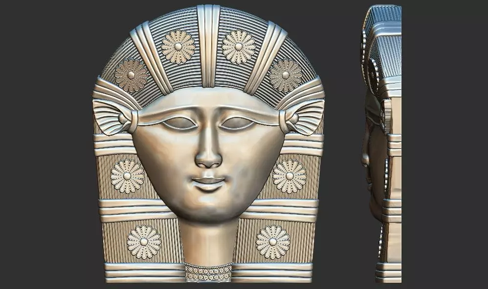 Ancient Egyptian goddess Hathor relief 3d printable cnc model 3D print model_0