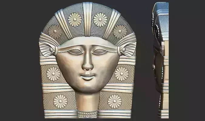 Ancient Egyptian goddess Hathor relief 3d printable cnc model 3D print model