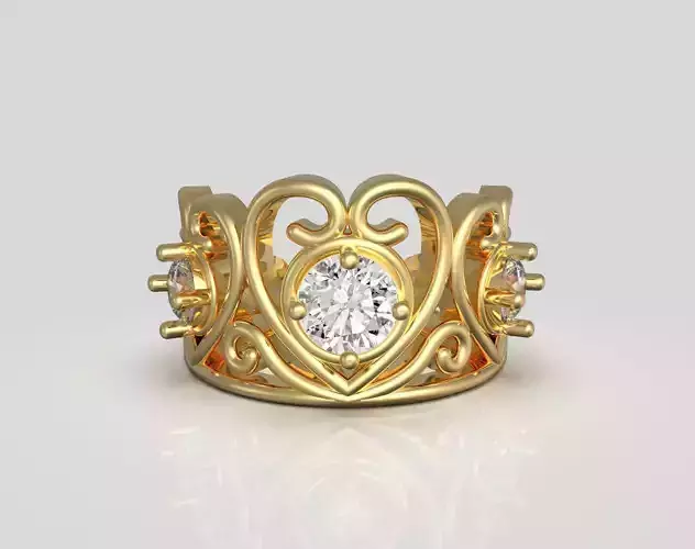 Crown engagement ring