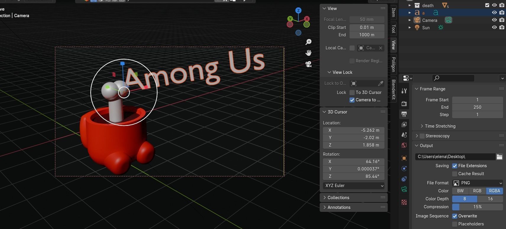 AMONG US DEAD 3D print model blender 3D print model_1