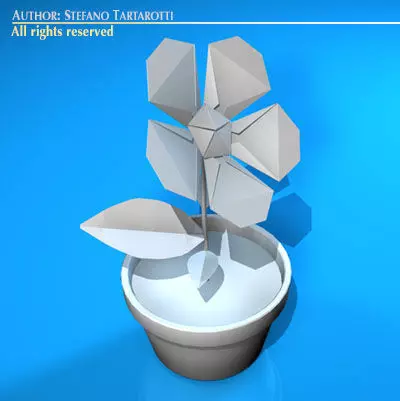 Paper flower 3D model_0