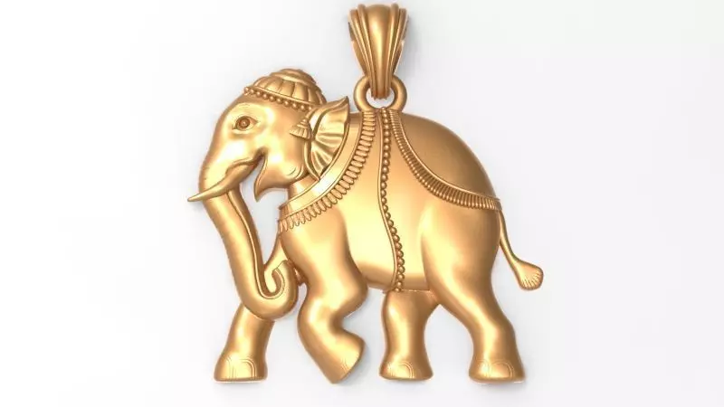 Hollow Elephant Necklace Charm Pendant animal jewelry 3D print model