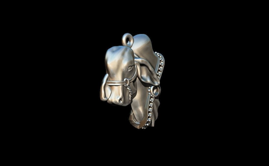 Cebu Brahman Bull Head  Pendant 3D print model_2