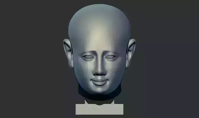 Egyptian Limestone Head  Sarcophagus Lid 3d printable model 3D print model