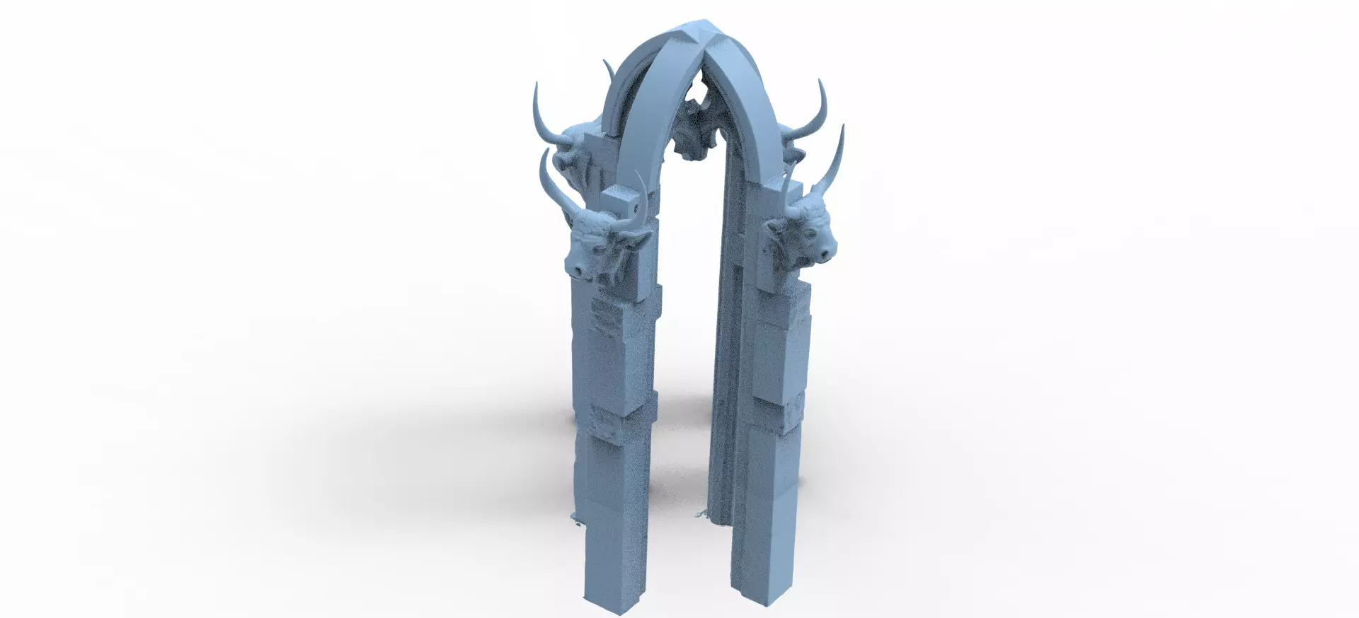 Narnian stone animal rock pillar ruin 3D model_0