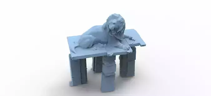 Aslan Stone table low detail Low-poly 3D model