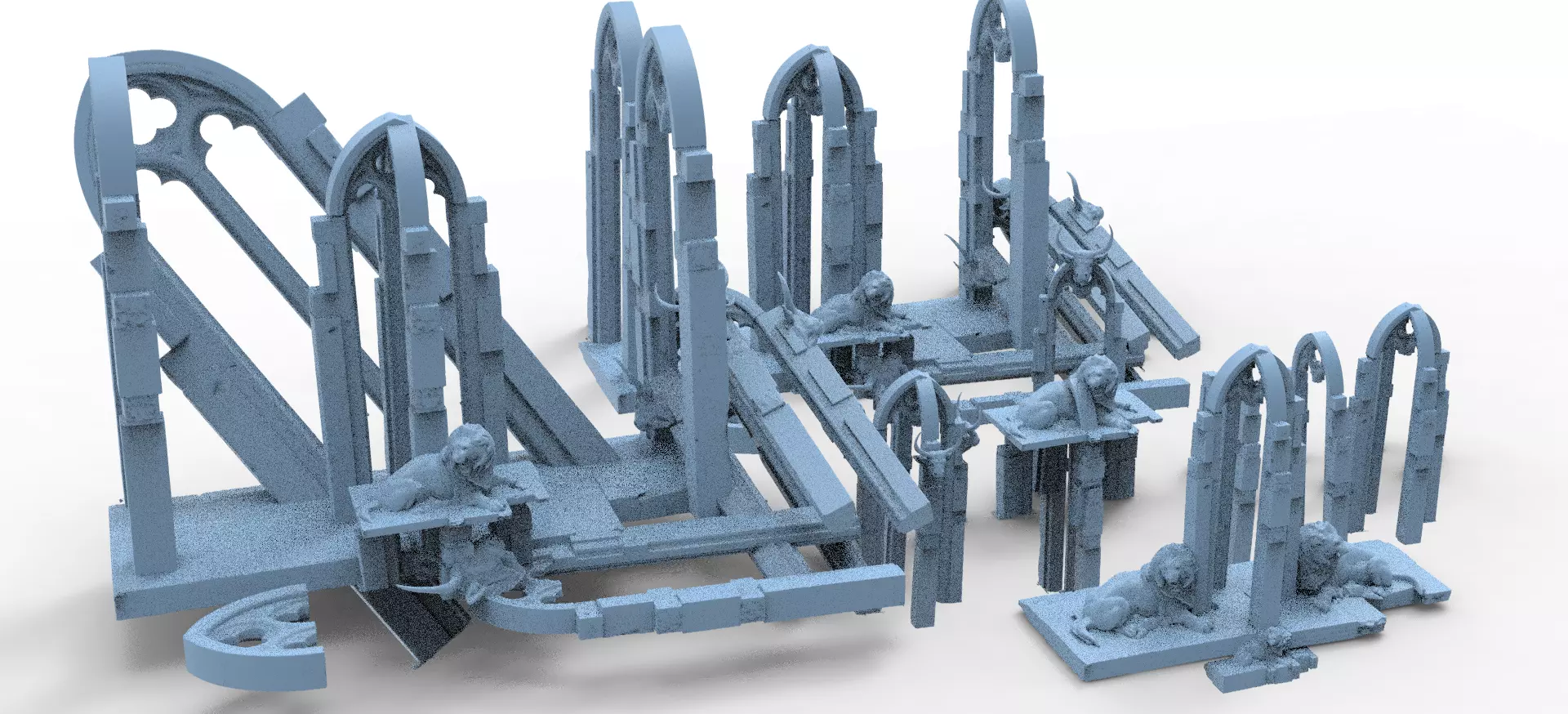 Aslan Stone table Ruins Collection full  3D model_0