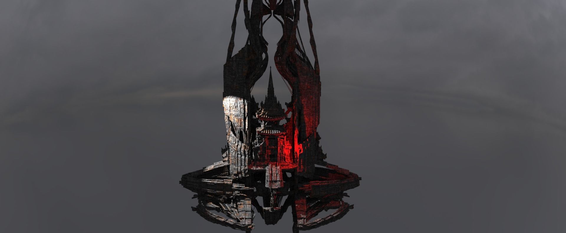 Secret Demon Shogun temple 3D model_1