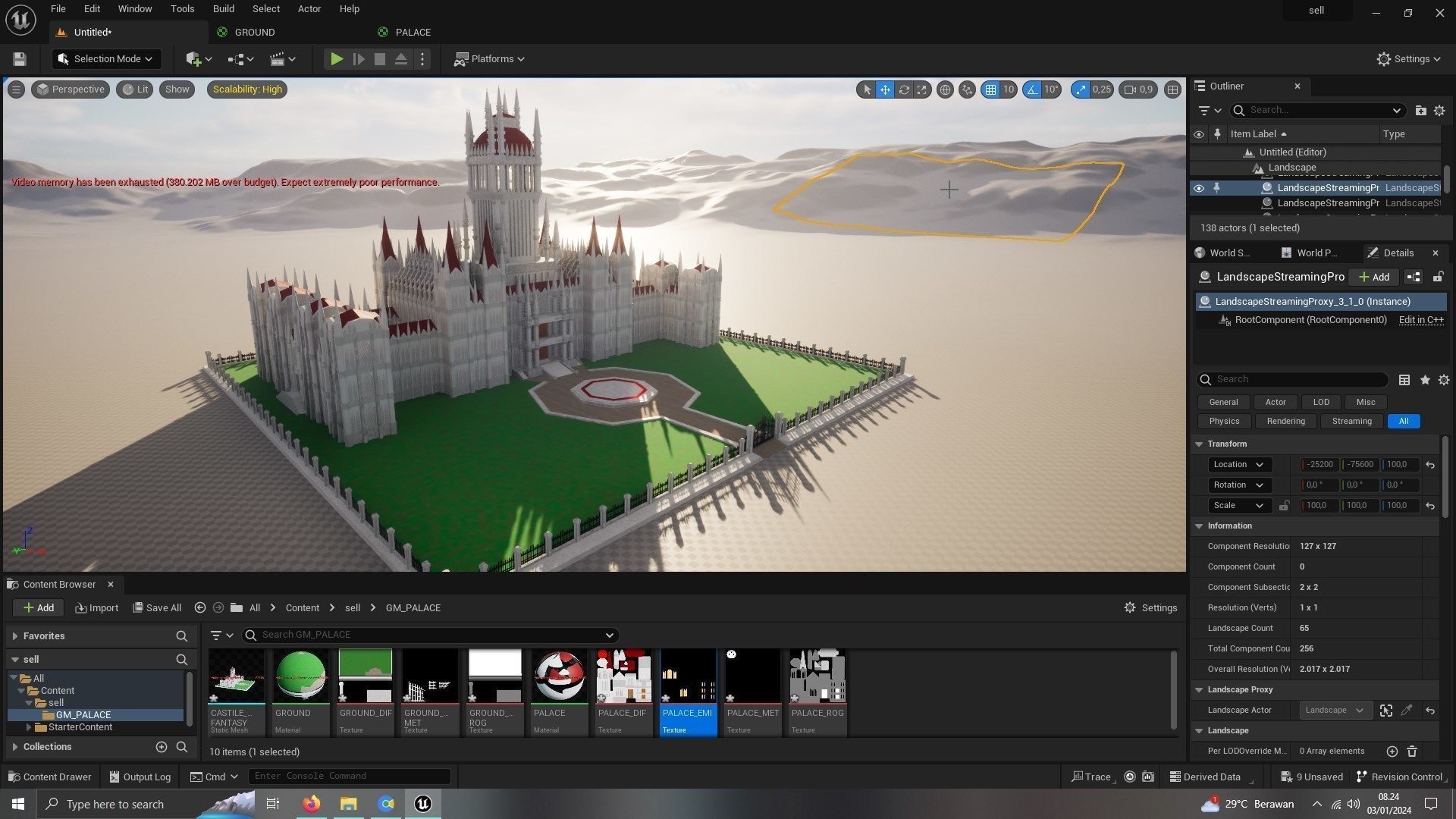 CASTEL FANTASY LOW POLY ready for unreal engine Low-poly 3D model_2