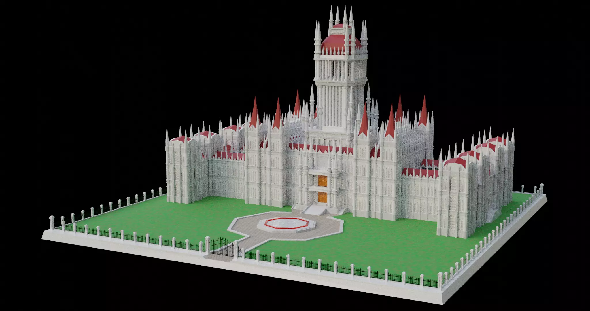 CASTEL FANTASY LOW POLY ready for unreal engine Low-poly 3D model_0