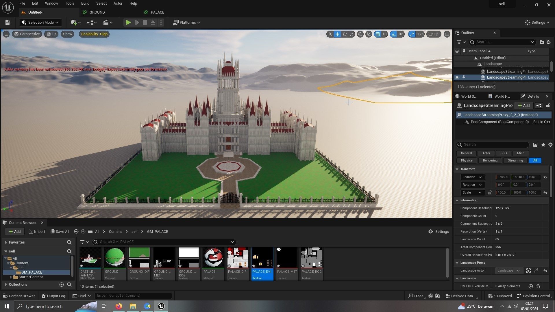 CASTEL FANTASY LOW POLY ready for unreal engine Low-poly 3D model_1