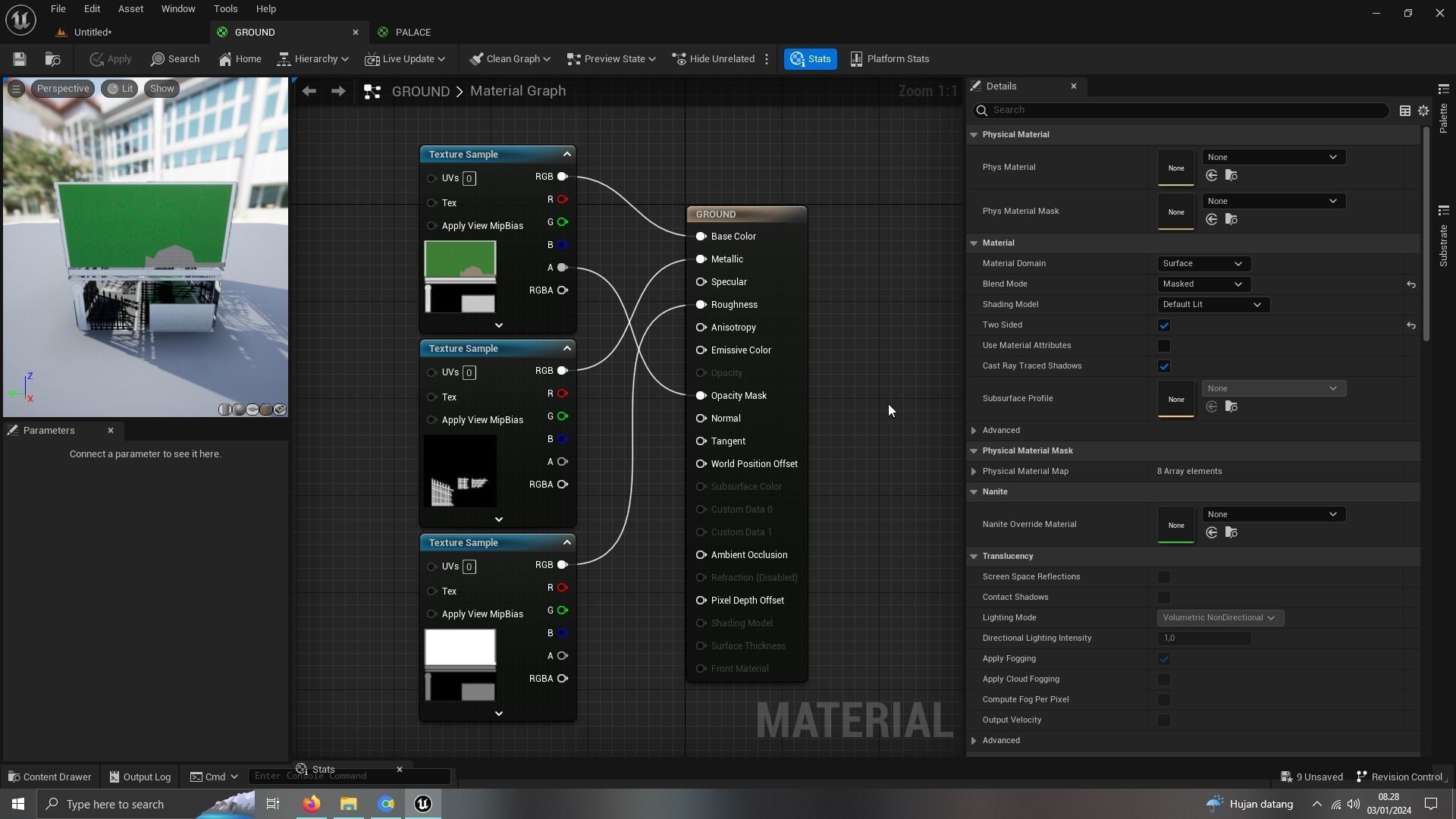 CASTEL FANTASY LOW POLY ready for unreal engine Low-poly 3D model_5