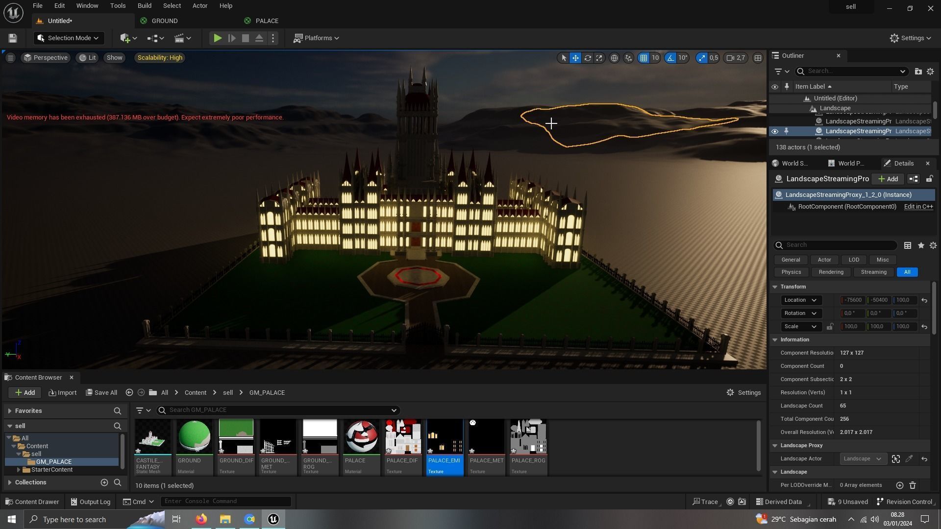 CASTEL FANTASY LOW POLY ready for unreal engine Low-poly 3D model_3