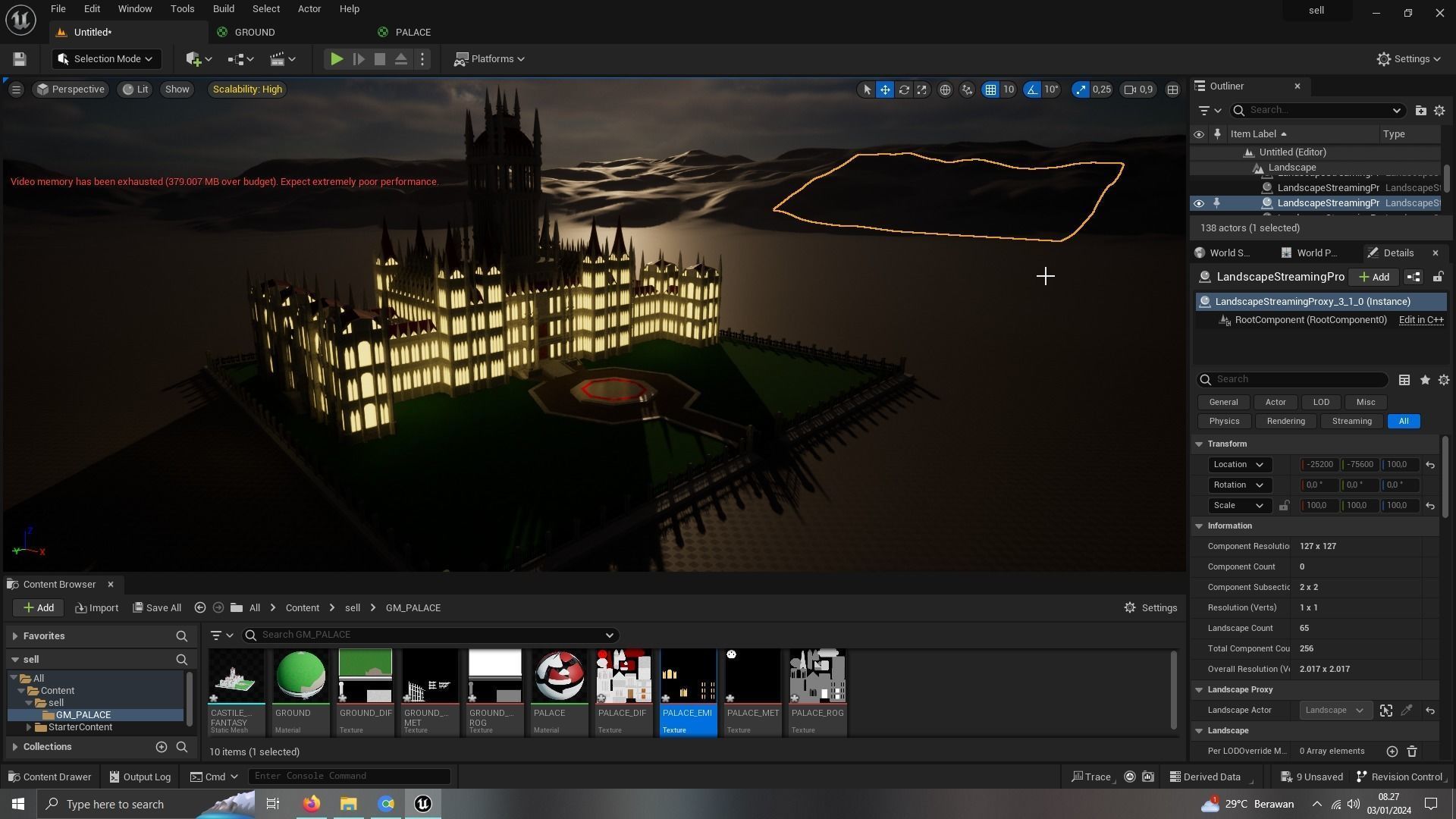 CASTEL FANTASY LOW POLY ready for unreal engine Low-poly 3D model_4