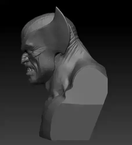 Wolverine bust Low-poly 3D model