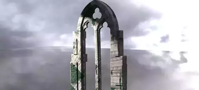 Aslan Stone table archway moss version Low-poly 3D model