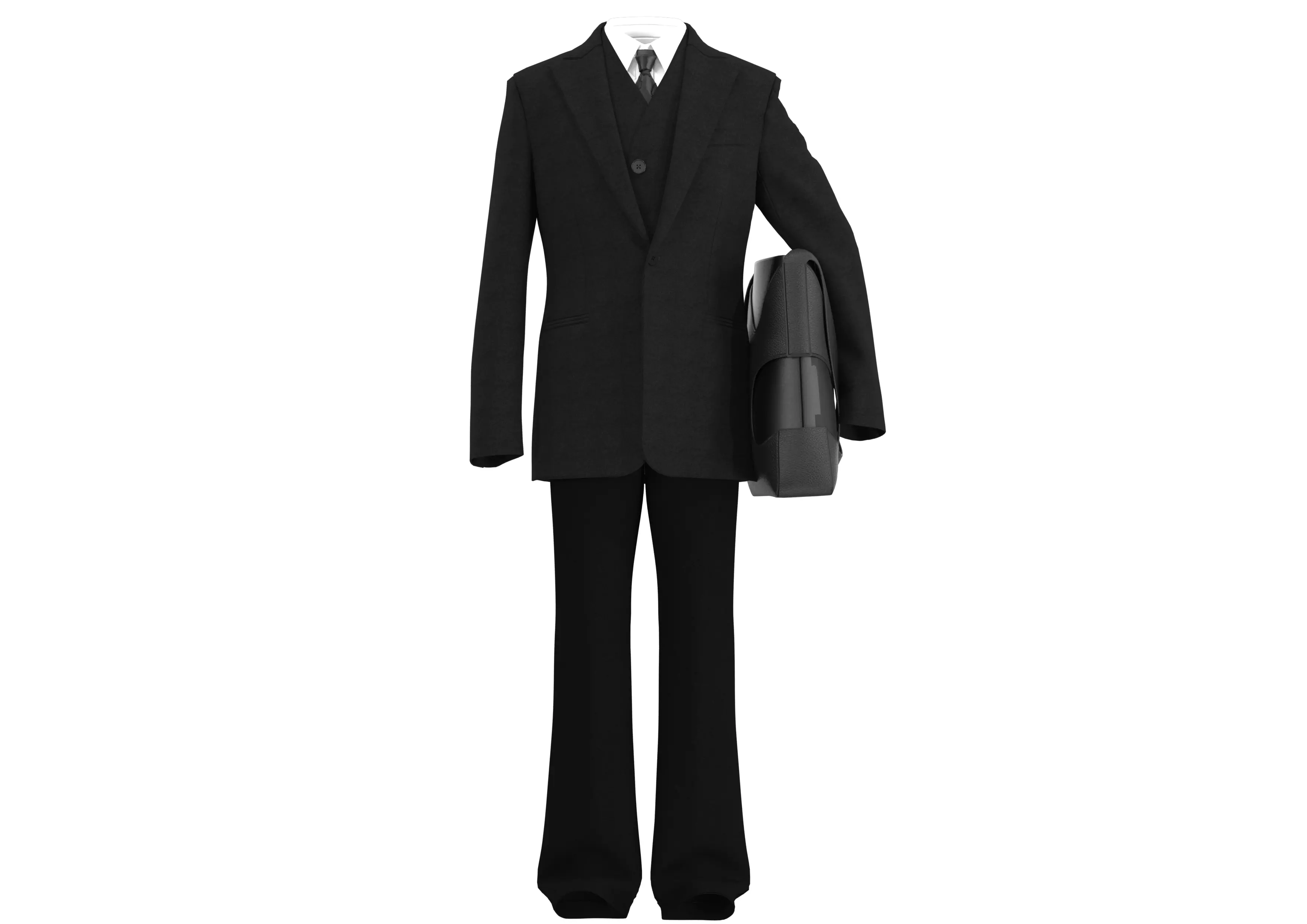 Black Casual Business Suit Free low-poly 3D model