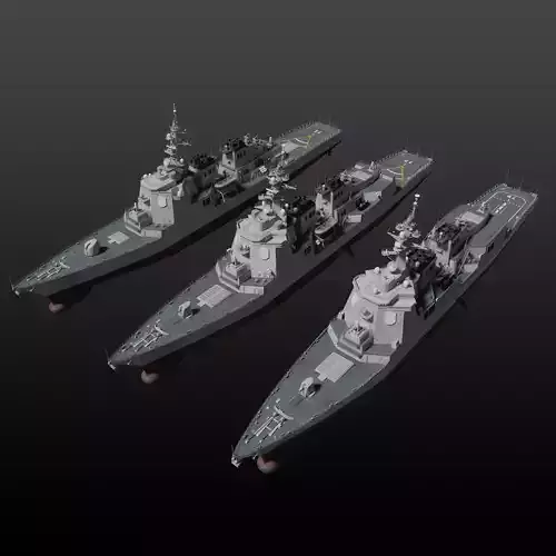 JMSDF AEGIS destroyers collection 3D model