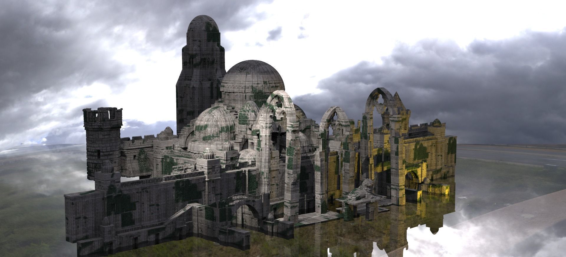 Narnian fortress ruins 3D model_1