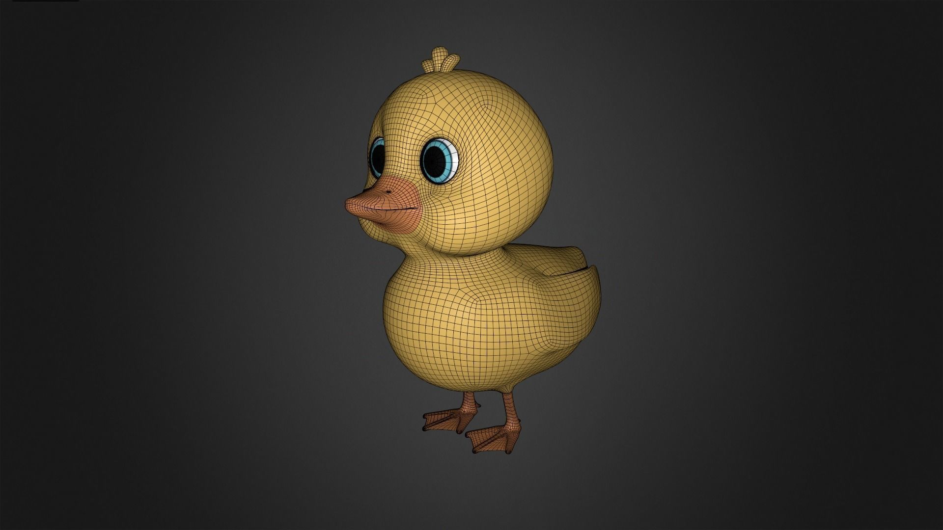 Asset - Cartoons - Animal - Duck Rigged 3D model_14