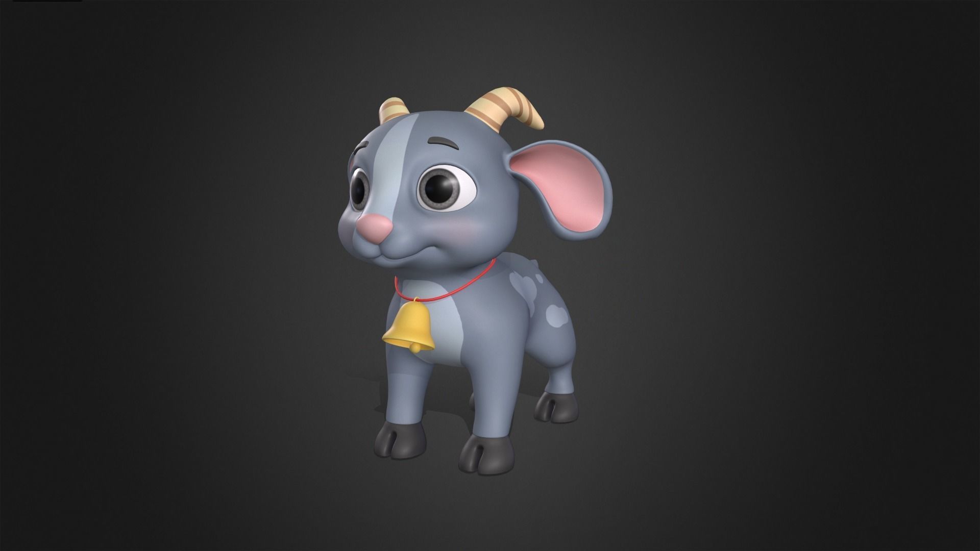 Asset - Cartoons - Animal - Goatling Rigged 3D model_8