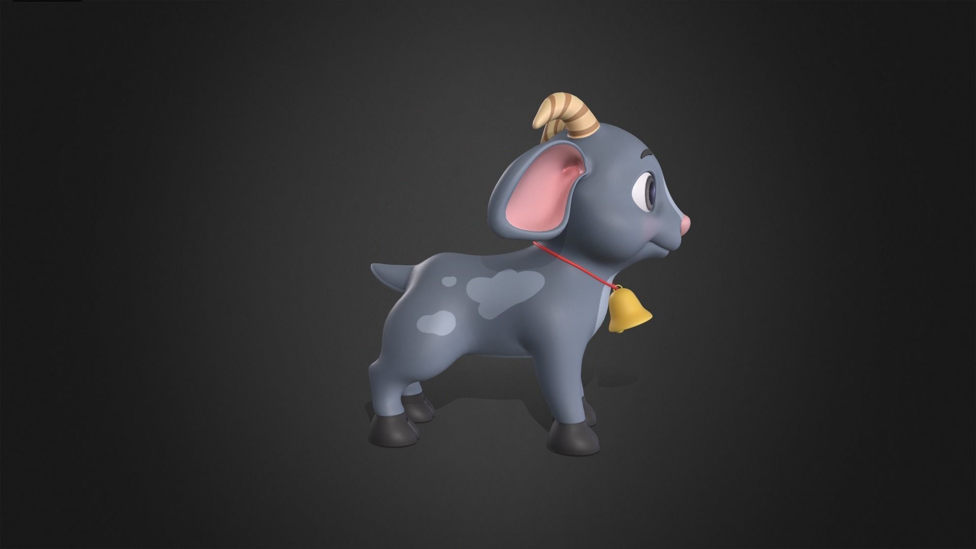 Asset - Cartoons - Animal - Goatling Rigged 3D model_3