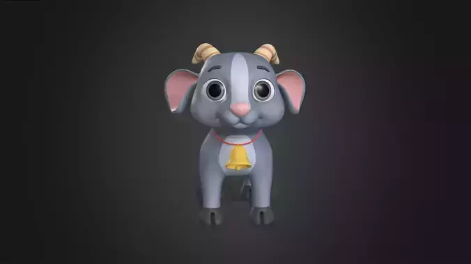 Asset - Cartoons - Animal - Goatling Rigged 3D model