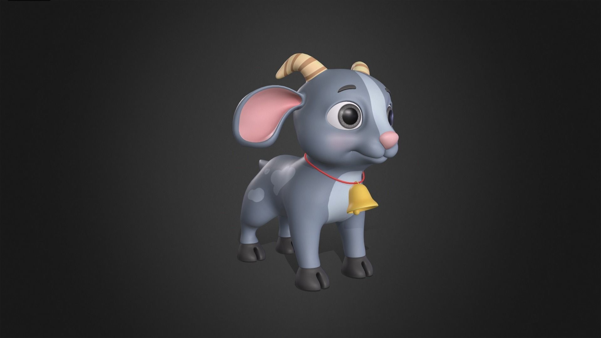 Asset - Cartoons - Animal - Goatling Rigged 3D model_2