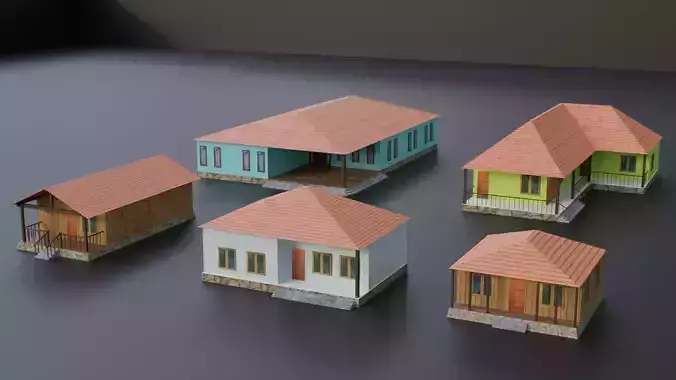 HOUSE PACK LOW POLY ready for unreal engine