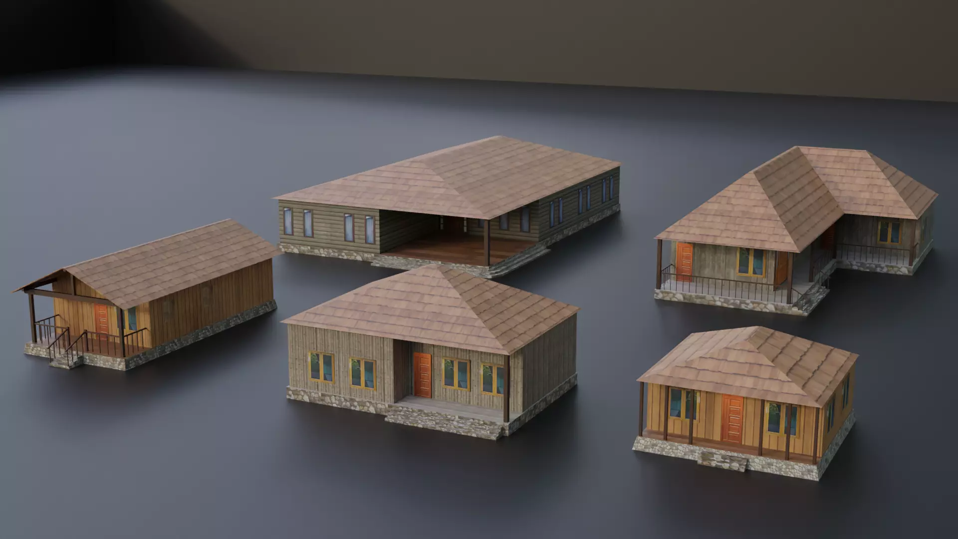 HOUSE PACK LOW POLY ready for unreal engine Low-poly 3D model