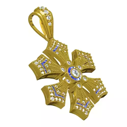 Round Diamond Pave Set Art Deco Pendant