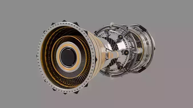 Turbofan Jet Engine 3D model