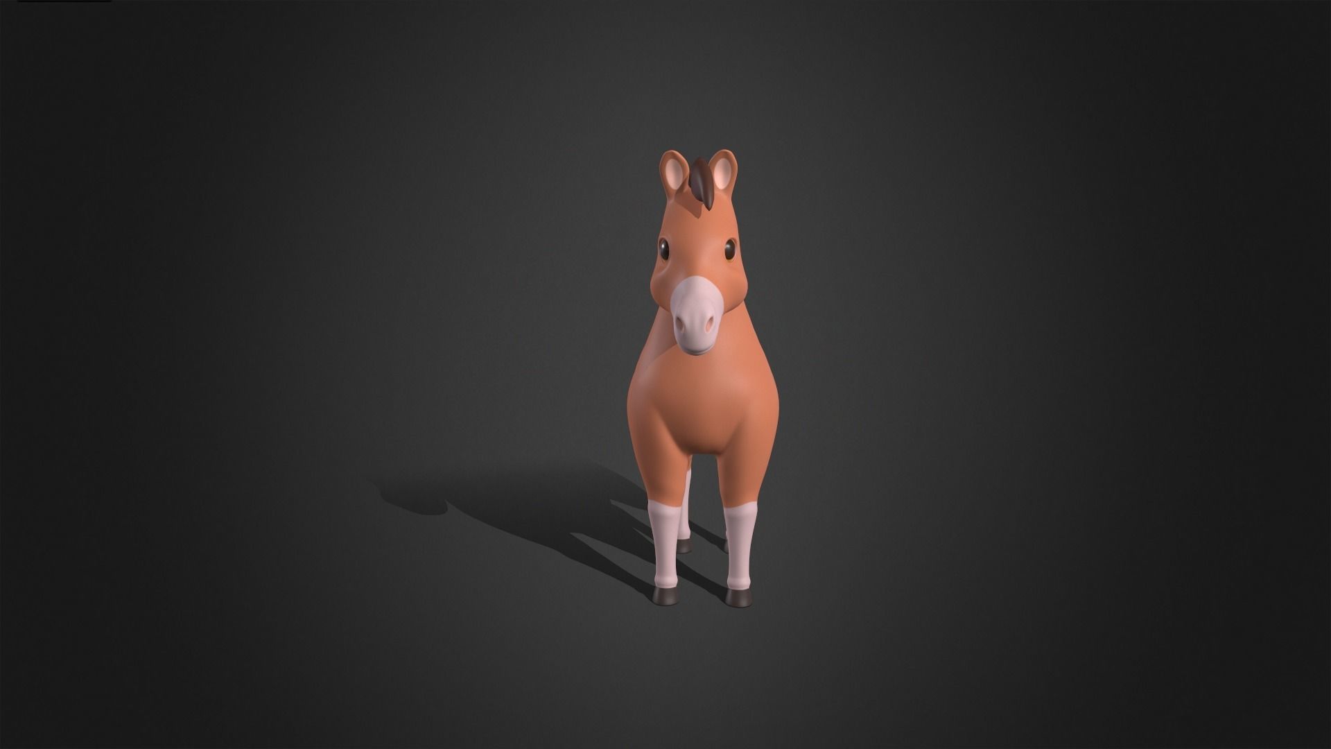 Asset - Cartoons - Animal - Horse Rigged 3D model_12