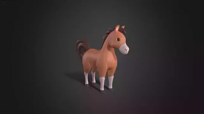 Asset - Cartoons - Animal - Horse Rigged 3D model