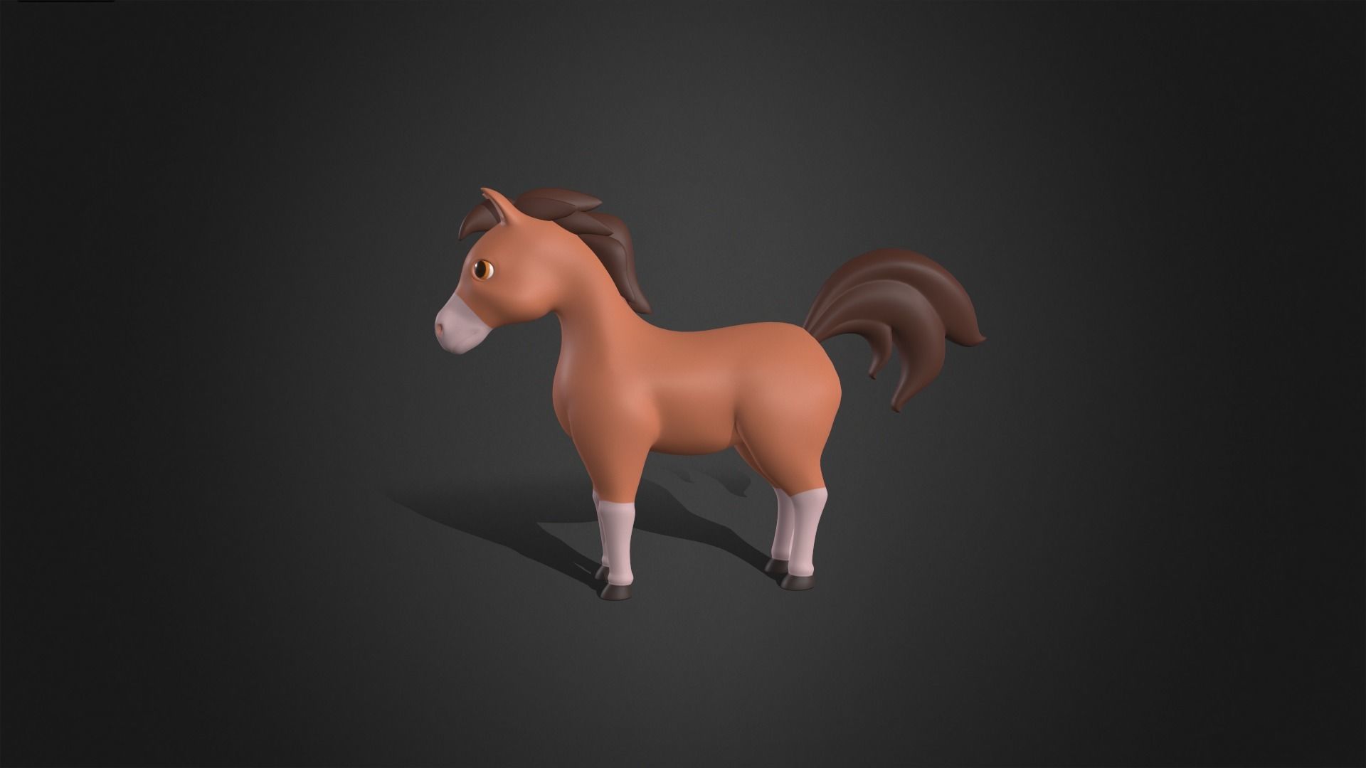 Asset - Cartoons - Animal - Horse Rigged 3D model_10